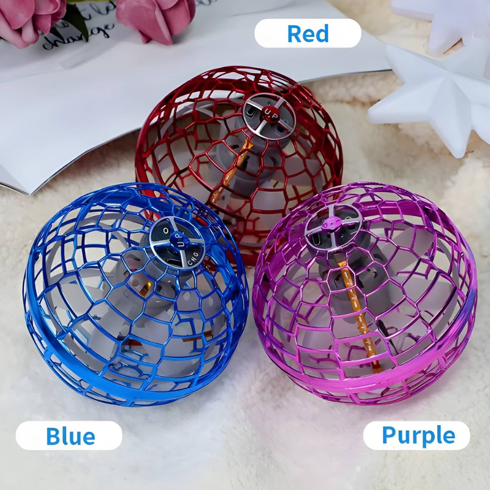 flying ball1 Flying Magic Ball Toys Led Magic Hand Controlled Spinner 360° Rotating Toy - Image 1