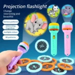 Mini Projector Kids Projection Flashlight Torch Toy with 24 Picture Slides | Educational Story Projector for Kids